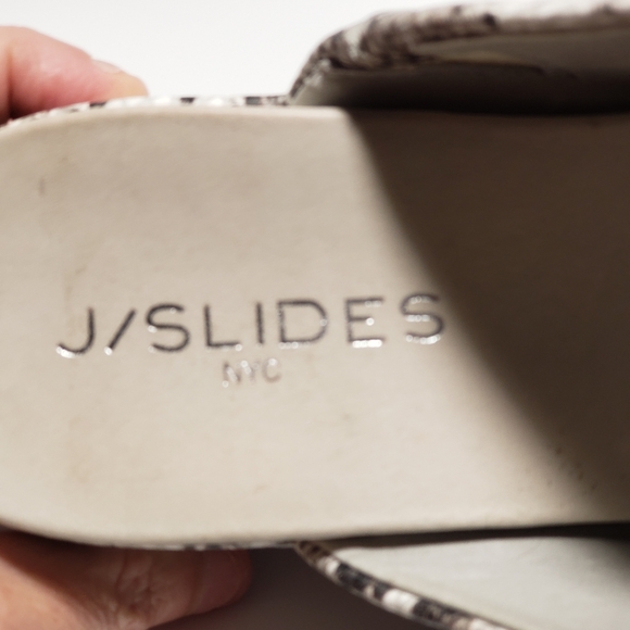J/Slides Gray Snake Print Double Strap Platform Sandal Wedge Sz 8.5 Travel Beach - Picture 10 of 14